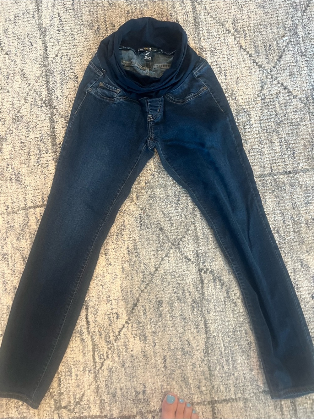 Luxe Essentials Apparel Dark Blue Maternity Jeggings